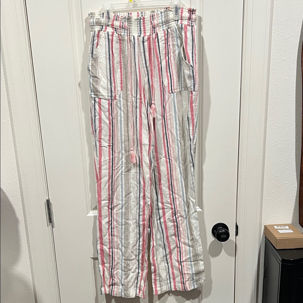 Rewash Striped Linen Pants with Drawstring. EUC!